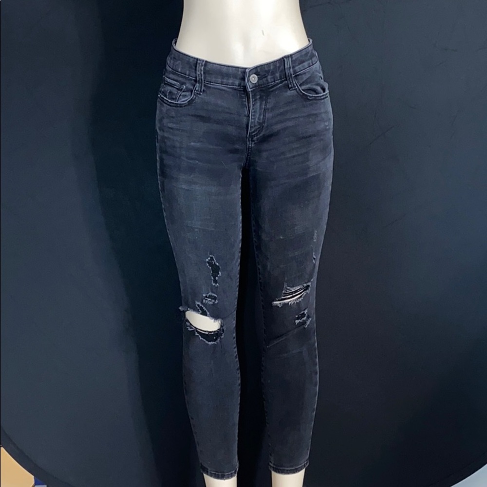 black ripped jeans